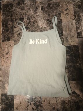 wonder nation Sage Ribbed Tank with 'wonder nation' Logo